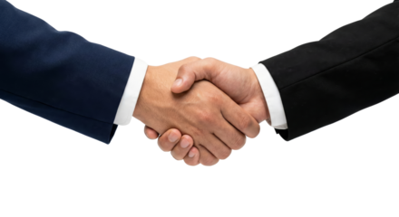 Two Businessmen Formal Handshake Against a Plain Backdrop Showcasing Partnership