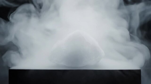 Dry Ice Vapor Dance with Slow motion dry ice vapor dissipating effect Dry Ice Vapor style featuring dry ice, vapor, sublimation, evaporation, cinematic 4k animated overlay, seamless loop stock