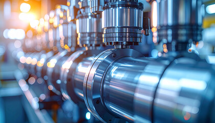 Precision Pipes: An industrial macro shot reveals a complex network of gleaming, metallic pipes, meticulously arranged to channel fluid through a vital system.