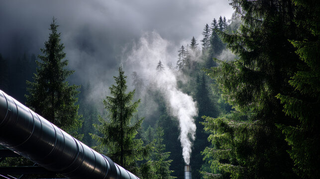 There is a lot of garbage in the forest. The concept of human pollution of forests and nature. A terrible dump in the woods. - Powered by Adobe