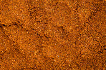 Close up of black coffee powder texture