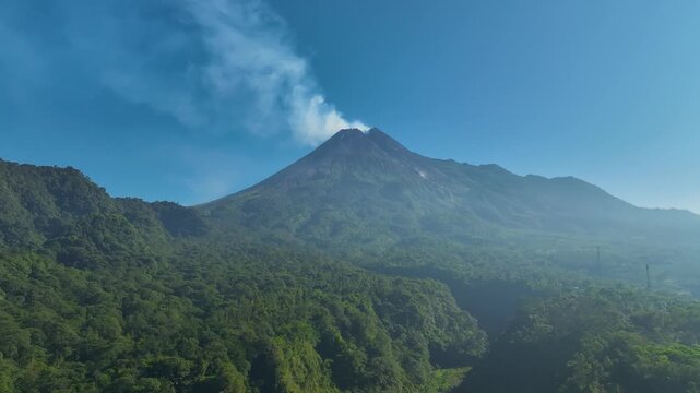Mount Merapi Drone Cinematic View &ndash; Volcano in Indonesia