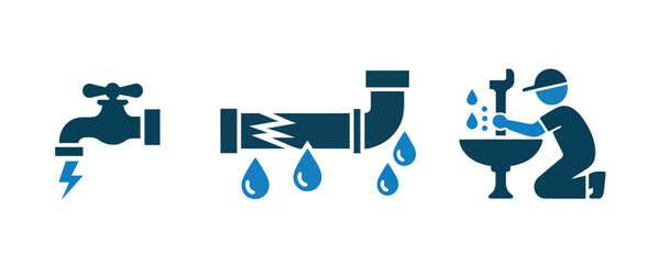 A plumber fixes a leaking pipe and faucet, illustrating plumbing repair services for homes.