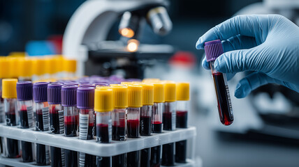 A medical laboratory scene depicting blood samples prepared for clinical analysis representing diagnostic accuracy healthcare monitoring and essential biological evaluation for patient treatment.