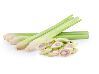 Lemongrass on a white background. full depth of field