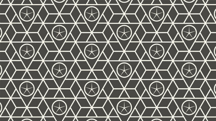 Geometric Pattern with Star Motifs in Circles.