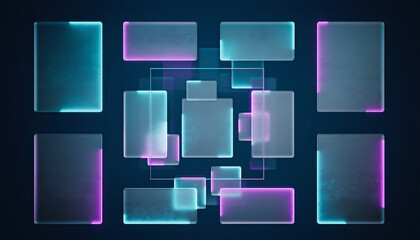 Isometric 3D Glass Infographic Dashboard Elements with KPI and Charts