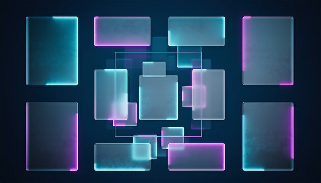 Isometric 3D Glass Infographic Dashboard Elements with KPI and Charts