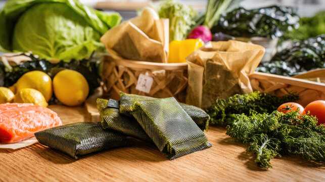Eco-friendly disposable packaging, waste recycling concept, paper and cardboard waste, rubish sort and plastic free lifestyle