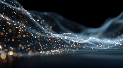 Abstract digital wave of particles. Futuristic point wave. Technology background vector. Vector illustration