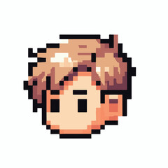 Fototapeta premium Pixelated Portrait of a Young Man A Retro Pixel Art Character Illustration