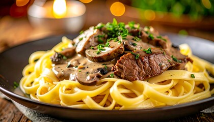 Beef Stroganoff &mdash; Creamy Russian Beef and Mushroom Dish