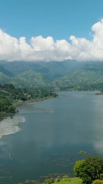 Lake Sebu in South Cotabato, beautiful landsape with mountain rainforest. Mindanao, Philippines. Vertical view.
