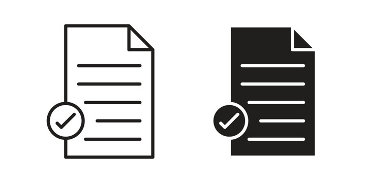 Accept document icon silhouette abstract design. vector clipart designs