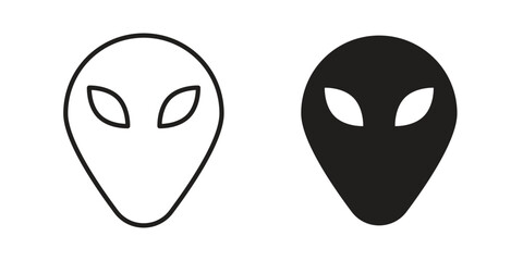 Alien icon silhouette abstract design. vector clipart designs