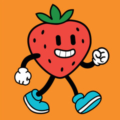 Strawberry Cartoon Vector Character