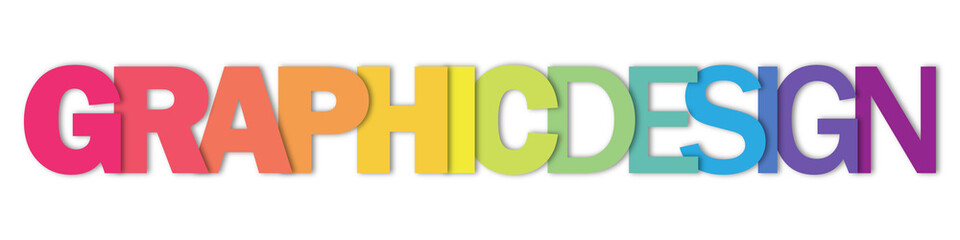 GRAPHIC DESIGN colorful typography banner on transparent background