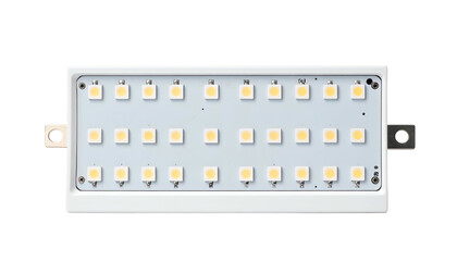 Rectangular array of LED lights in white frame