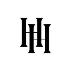 HH Negative Space Monogram Logo – Modern Minimal Lettermark Design