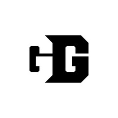 GG Negative Space Monogram Logo – Modern Minimal Lettermark Design