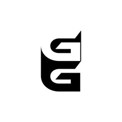 GG Negative Space Monogram Logo – Modern Minimal Lettermark Design