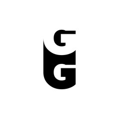 GG Negative Space Monogram Logo – Modern Minimal Lettermark Design