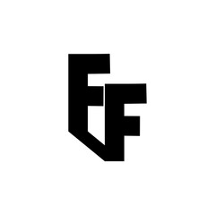 FF Negative Space Monogram Logo – Modern Minimal Lettermark Design