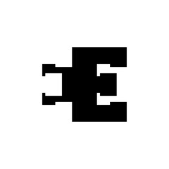 Fototapeta premium EE Negative Space Monogram Logo – Modern Minimal Lettermark Design