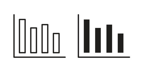 Bar chart icon silhouette abstract design. vector clipart designs