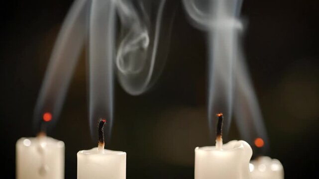 Candle Extinction and Smoke: The silent drama unfolds as the smoke wisps delicately from extinguished candles. It captures a moment of fleeting beauty