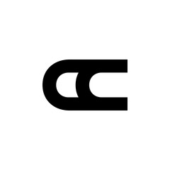 CC Negative Space Monogram Logo &ndash; Modern Minimal Lettermark Design