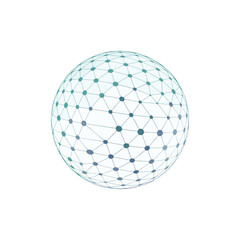 Global Network Sphere – Connected Dots and Lines Technology Illustration
