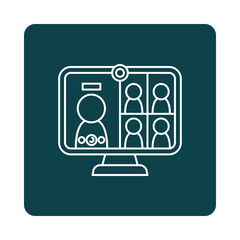 Computer screen showing a video conference call with multiple participants isolated on transparent background