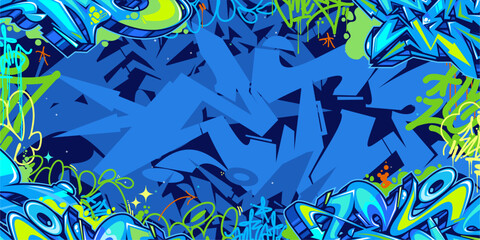 Colorful Abstract Urban Style Hiphop Graffiti Street Art Vector Illustration Background Template