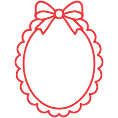 Coquette Valentine Frame Border PNG