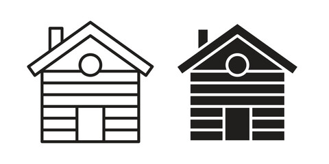 Cabin icon silhouette abstract design. vector clipart designs