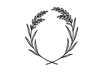 Rice Plant hand drawn simple sketch vector illustration