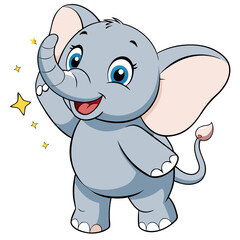 Cute Elephant Dancing Illustration &ndash; Fun and Playful Cartoon Animal
