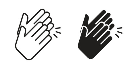 Clap icon silhouette abstract design. vector clipart designs
