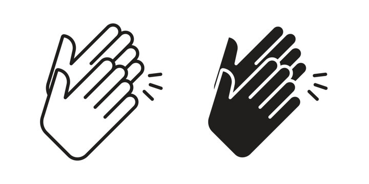 Clap icon silhouette abstract design. vector clipart designs