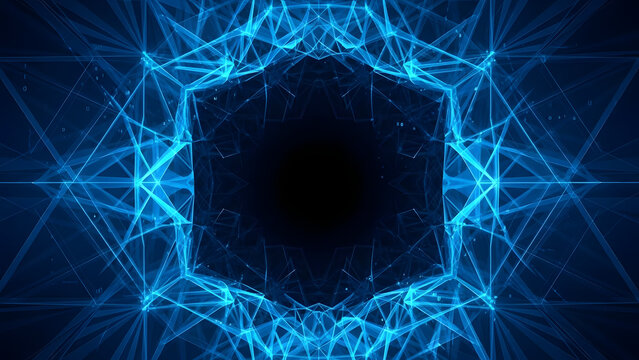 Entangled dimensions and intricate network, a dynamic representation of interconnectedness and geometric digital