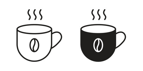 Coffee icon silhouette abstract design. vector clipart designs
