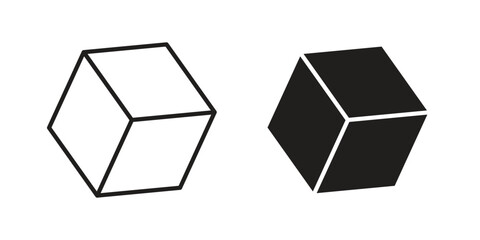 Cube icon silhouette abstract design. vector clipart designs