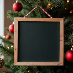 Hanging Christmas Tag Chalkboard Mockup