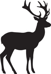 Obraz premium Silhouette of a male deer with large antlers