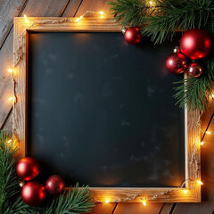 Christmas Chalkboard Menu Mockup with Bokeh Lights