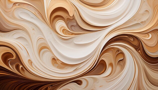 abstract swirling marbled design in light brown and off white tones - Powered by Adobe