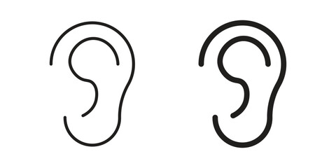 Fototapeta premium Ear icon silhouette abstract design. vector clipart designs