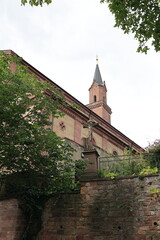 Fototapeta premium Blick in die Altstadt von Weinheim in Baden-Württemberg 
