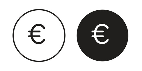 Euro icon silhouette abstract design. vector clipart designs
